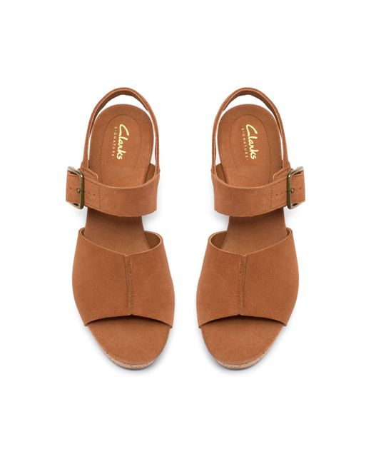 Clarks Brown Wedge Sandals