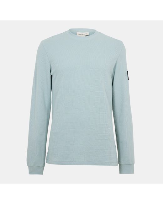 Calvin Klein Blue Waffle Long Sleeve Top for men