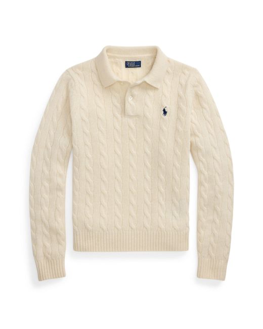 Polo Ralph Lauren Natural Cable Knitted Long Sleeve Crew Neck Jumper