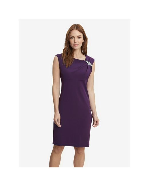 Gina Bacconi Purple Chaselynn Empire Waist Sheath Dress