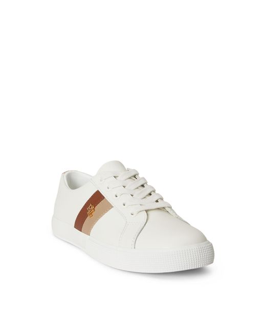 Ralph Lauren White Janson Leather Court Trainers