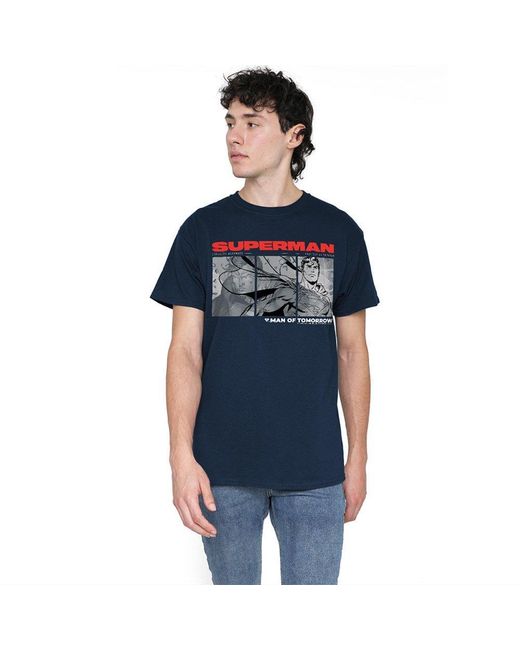 Dc Comics Blue Superman Of Steel Comic T-Shirt for men