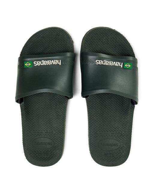 Havaianas Green Slide Brasil Flip Flops