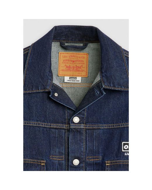 Levi's Blue Levi's X Oasis Hooded Denim Long Sleeve Parka for men