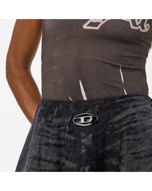 DIESEL Gray De-Hannie-Fsh Denim Skirt