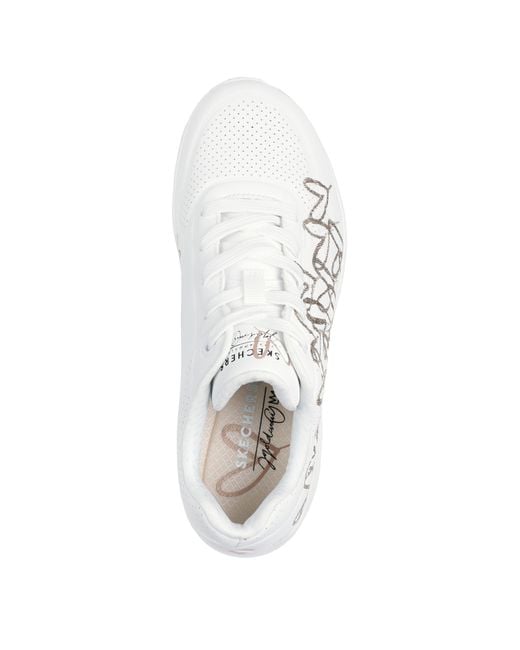 Skechers White Goldcrown Mylar Embroidery Low-Top Trainers