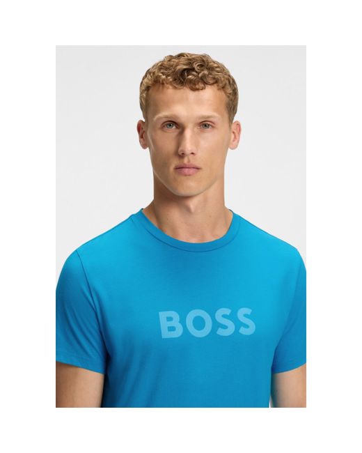 Boss Blue Bodywear Short Sleeve T-Shirt With Logo Print Detail for men