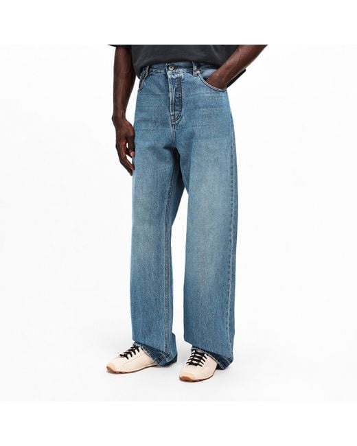 Jacquemus Blue Jacquard Script Straight Leg Jeans for men