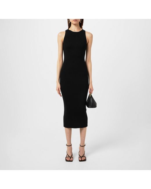 Pretty Lavish Black Billie Ribbed Midi Dress