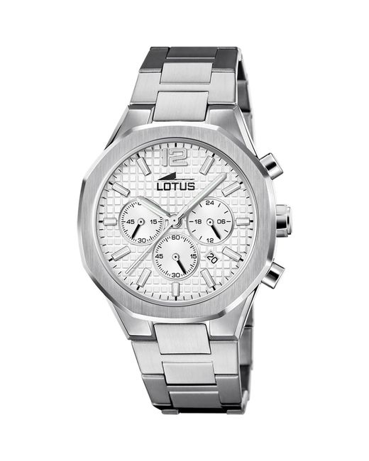 Lotus Metallic Stainless Steel Sports Quartz Watch