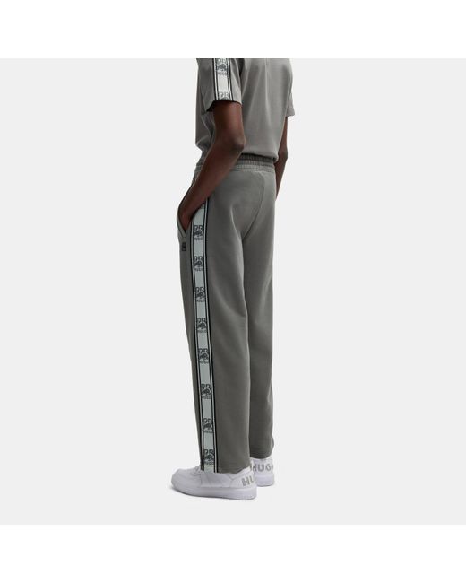 HUGO Gray Logo Tape Tracksuit Bottoms for men