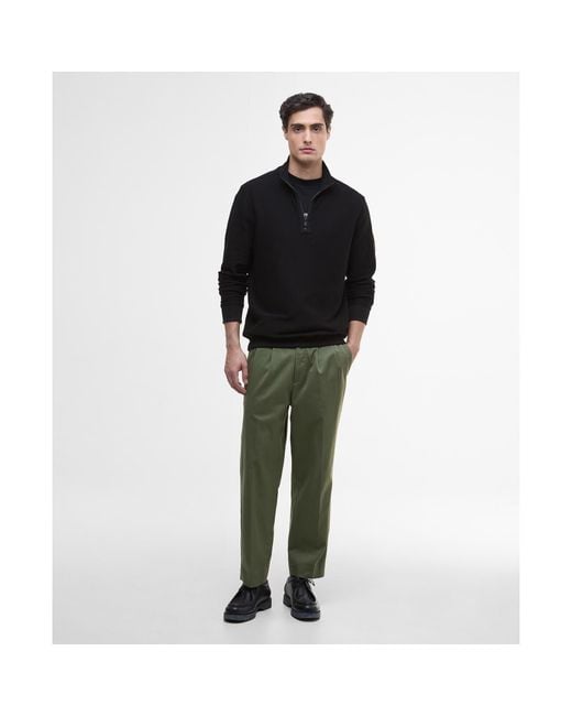 Barbour Black Samuel Half Zip Jumper for men