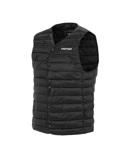 Firetrap Black Padded Sleeveless Gilet for men