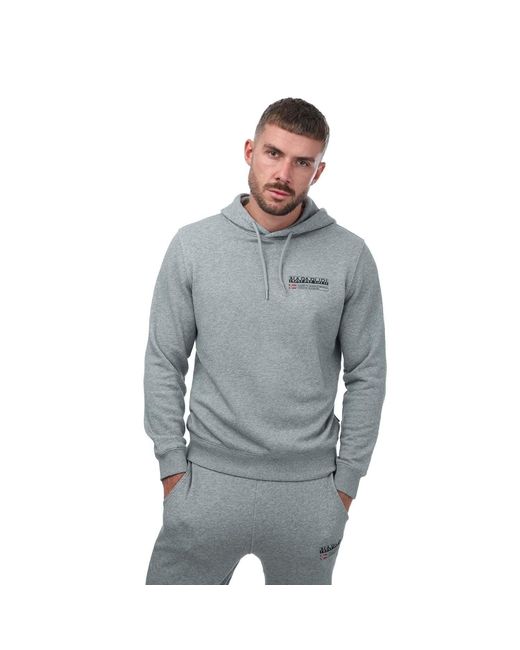 Napapijri Gray Kasba Logo Hoody for men