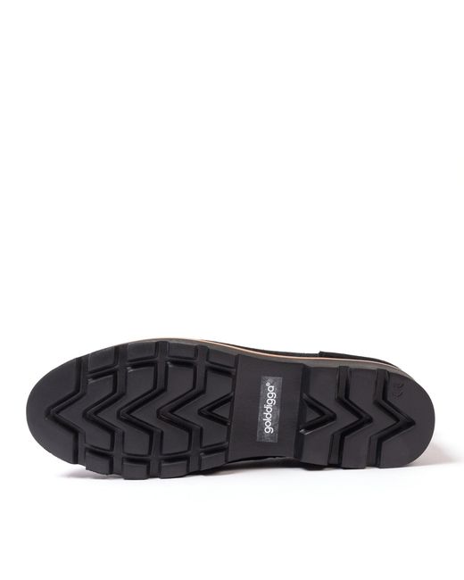 Golddigga Black Suede Flat Boot