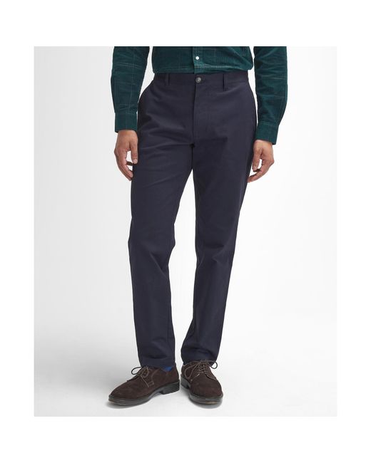 Barbour Blue Sueded Sateen Slim Trousers for men