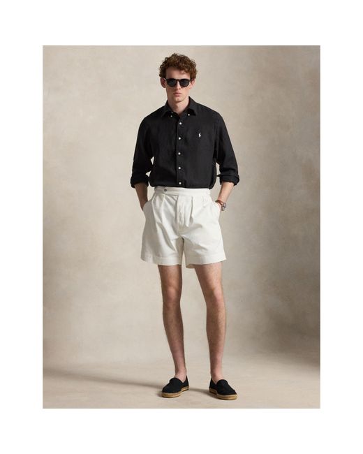 Polo Ralph Lauren Blue Linen Long Sleeve Shirt for men