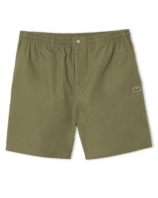 Lacoste Green Relaxed Fit Poplin Shorts for men