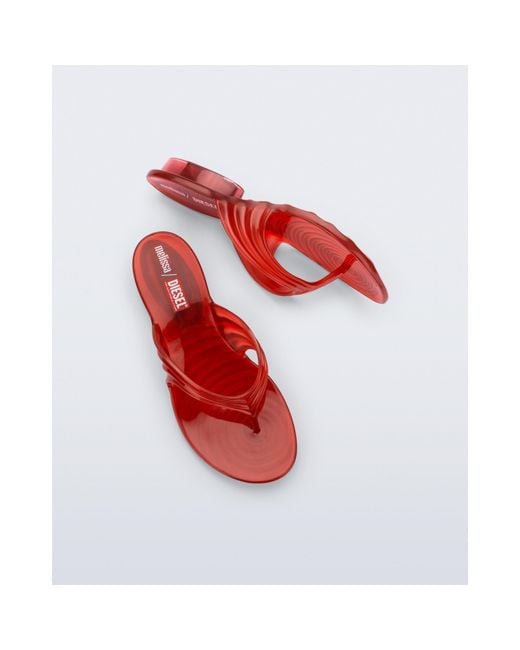 Melissa Red Flexible Flip Flops