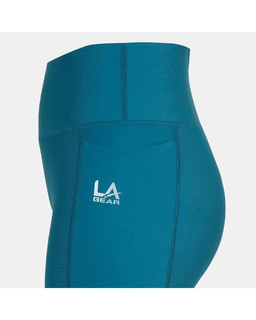 La Gear Blue High Waisted Full Length Skinny Fit Performance Gym Leggings