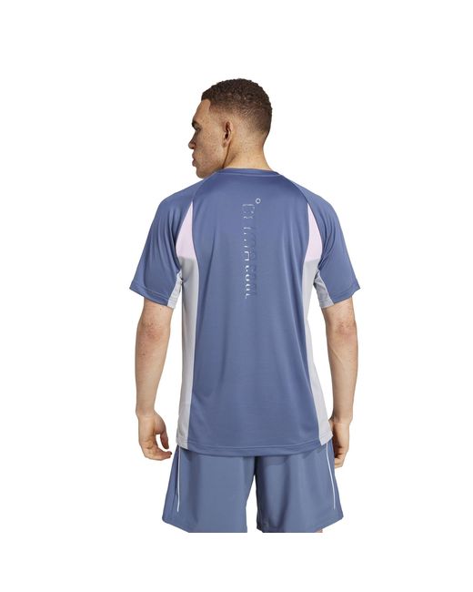Adidas Blue Climacool Colorblock T-Shirt for men