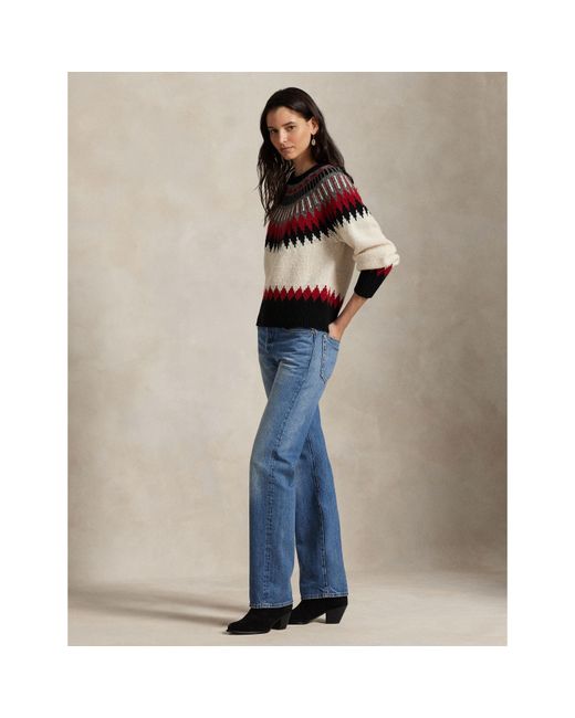 Polo Ralph Lauren Red Fair Isle Crew Neck Jumper