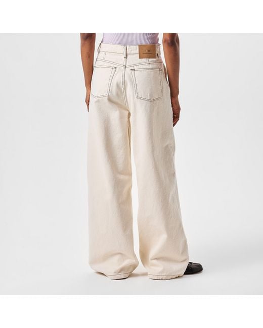 AMI White High Rise Wide Leg Trousers
