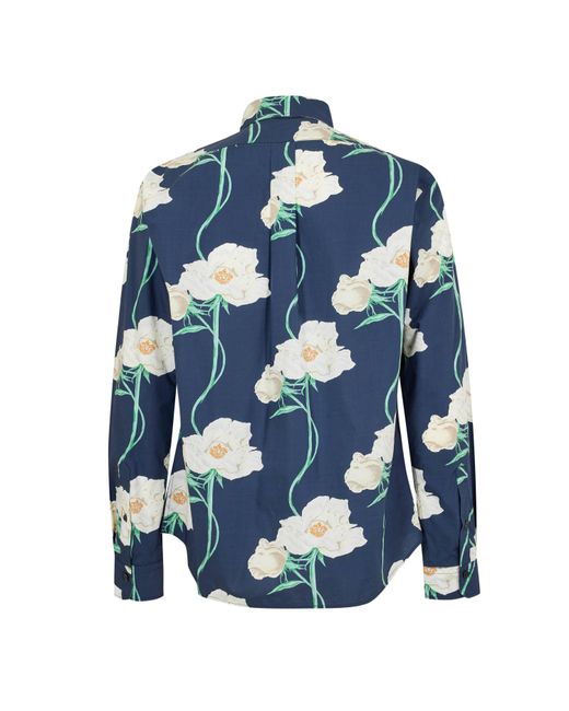 KENZO Blue Long Sleeve Patterned Shirt for men