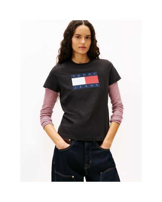 Tommy Hilfiger Black Tj Badge Rib Regular Fit T-Shirt