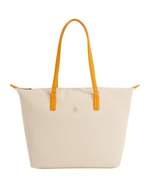 Tommy Hilfiger Natural Poppy Canvas Tote Bag