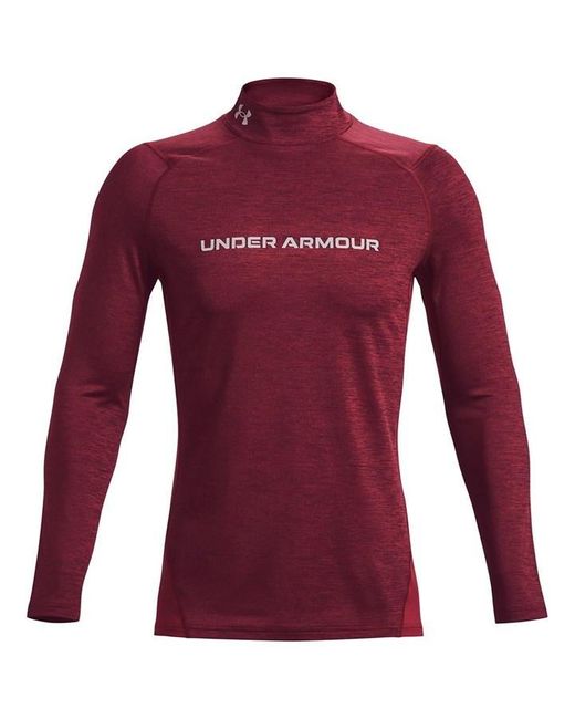 Under Armour Red Armour Coldgear Fitted Mock Base Layer Top for men