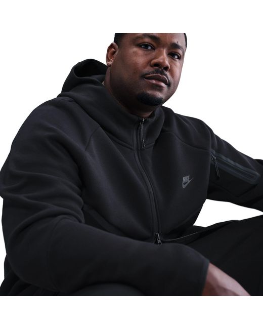 Nike Black Sportswear Tech Fleece Windrunner Full-zip Hoodie Cotton/polyester 50% Sustainable Blends for men