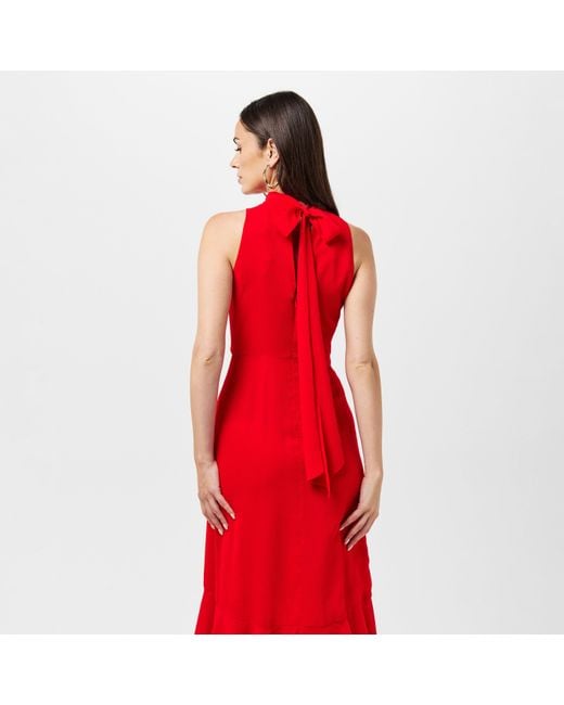 Ted Baker Red Neck Tie Midi Dress