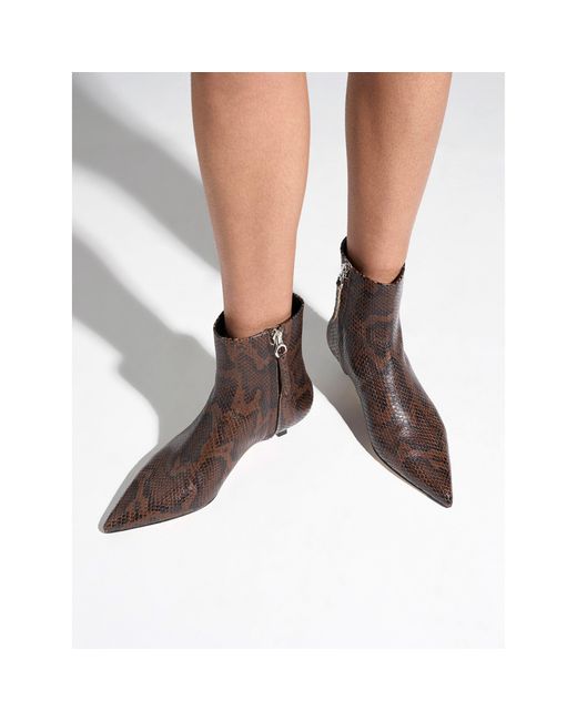 Aeyde Brown Sofie Cow Boot Ankle Heeled Boots