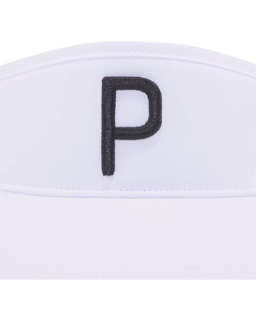 PUMA White P Visor Adjustable Golf Cap for men