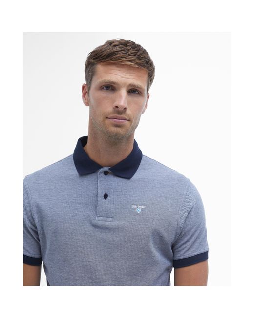 Barbour Blue Sports Polo Mix Shirt for men