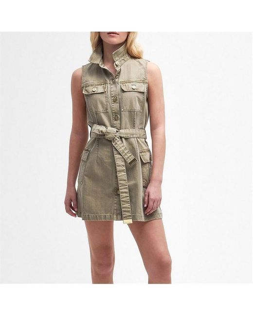 Barbour Green Tamsin Denim Mini Dress