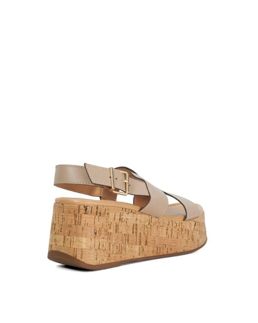Dune Natural Kouper Flatform Sandal