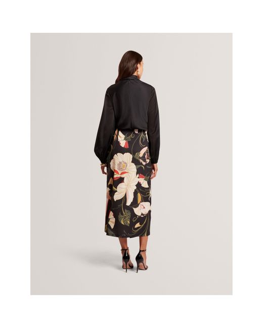 Ted Baker Black Tie Neck Long-Sleeve Blouse