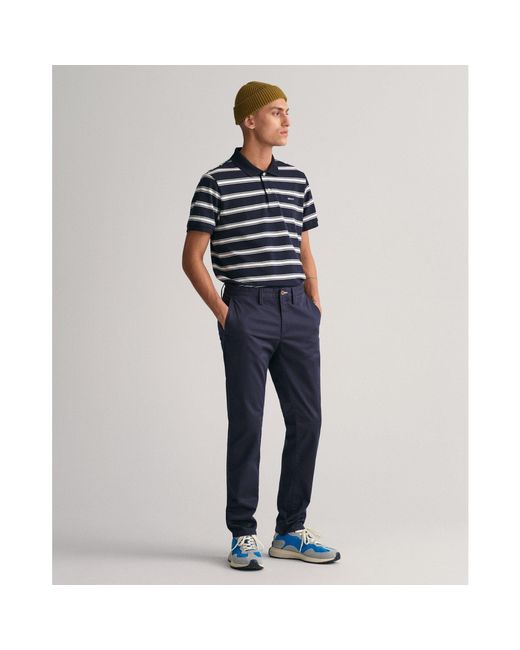 Gant Blue Slim Fit Twill Chinos for men