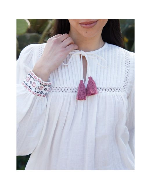 Threadbare Green Reema Long-Sleeve Blouse