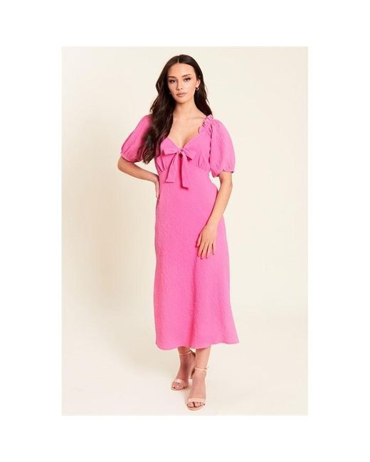 Be You Pink Front Midi Dress