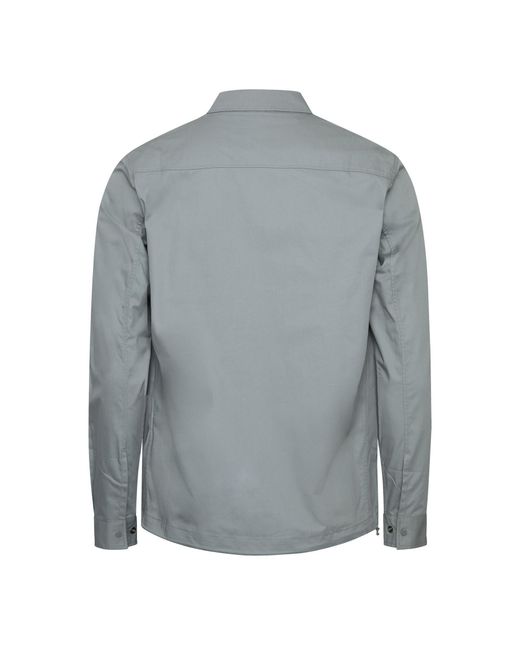 C P Company Gray Metropolis Series Gabardine Zip Overshirt for men