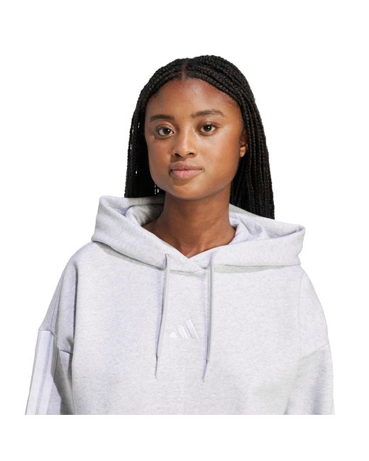 Adidas Blue Essentials 3-Stripes Fleece Hoodie