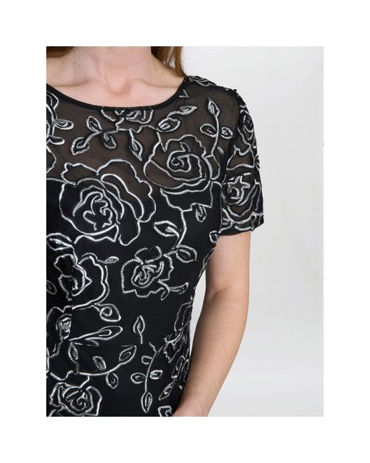 Gina Bacconi Black Savannah Corded Lace Dress