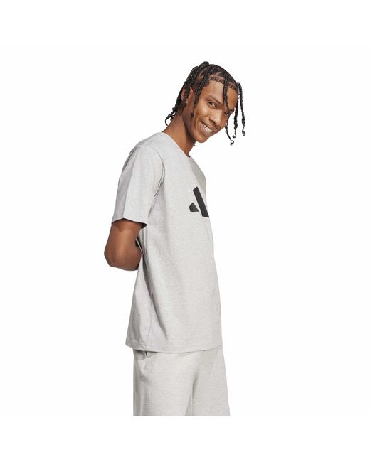 Adidas Gray M Fi 3Bar Tee for men