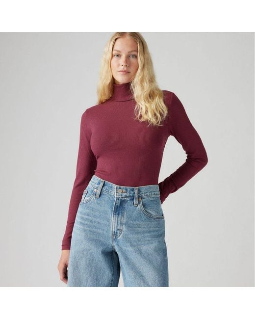 Levi's Red Dreamy Turtleneck Long Sleeve T-Shirt