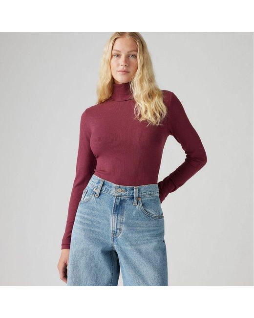 Levi's Red Dreamy Turtleneck Long Sleeve T-Shirt