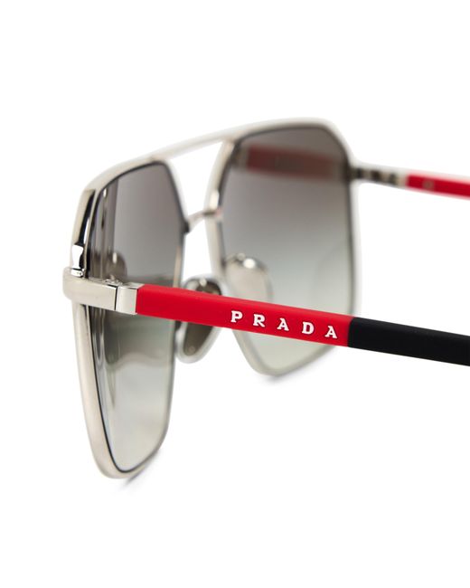 Prada Gray 0Ps A50S Aviator Sunglasses for men