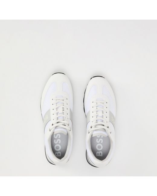 Boss White Parkour Low Trainers for men